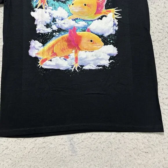 Spencer's Men's Medium Axolotl Graphic T Shirt Black Short Sleeve Crewneck Tee - Picture 6 of 11